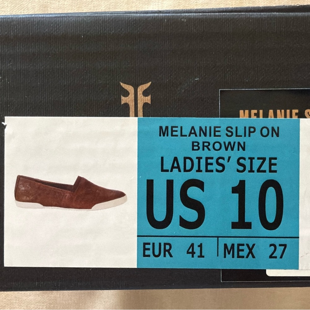 Frye Women's Melanie Slip-On Leather Flats in Chestnut Brown-NIB - Picture 3 of 15